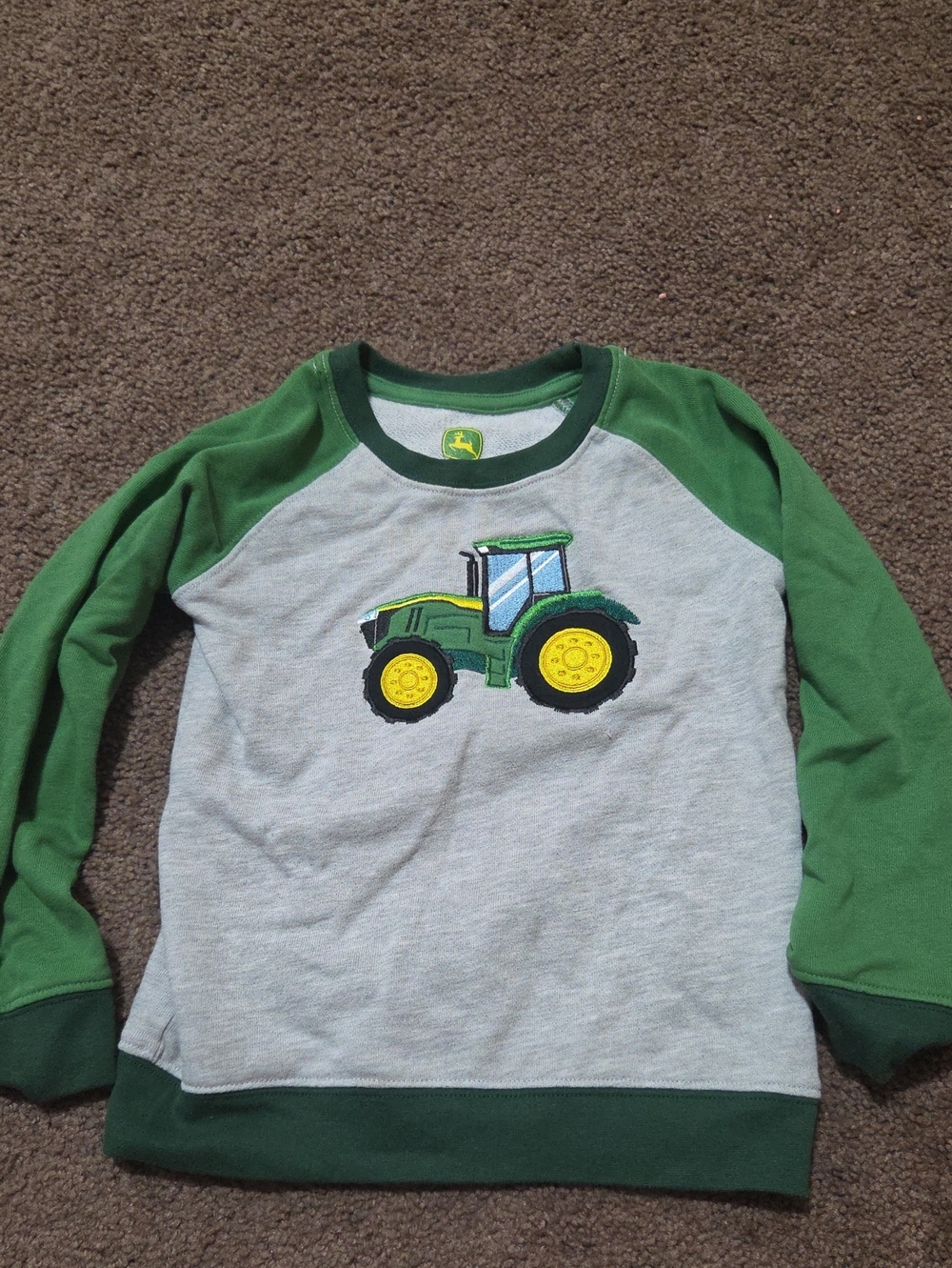 John Deere Green & Gray Tractor Raglan Hoodie-Style Sweatshirt